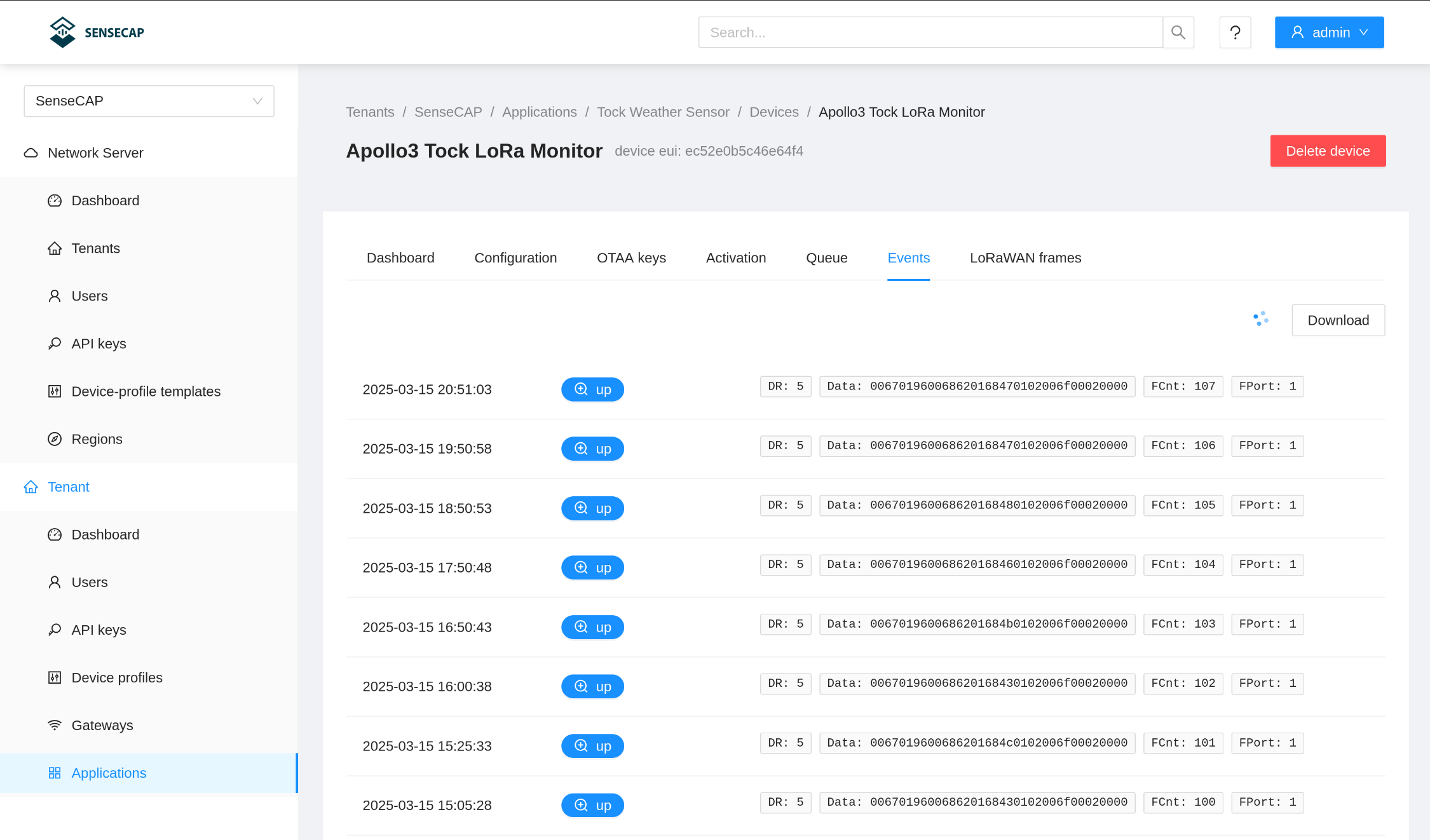 Chirpstack Events
